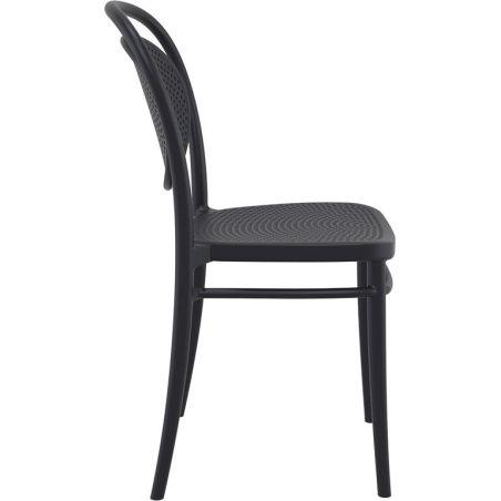 Chaise bistro MARCEL empilable d'extérieur - Polypropylène et fibre de verre noir