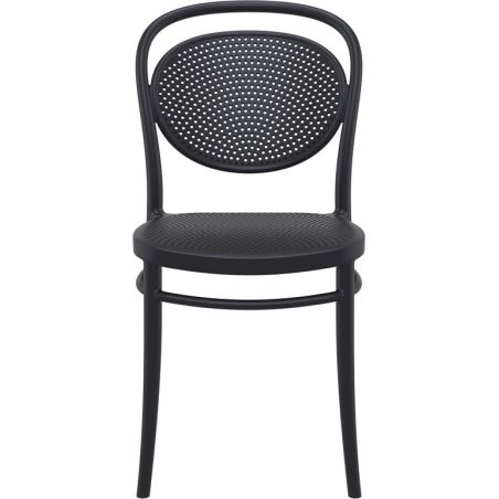 Chaise bistro MARCEL empilable d'extérieur - Polypropylène et fibre de verre noir