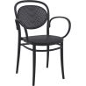 Fauteuil bistro MARCEL XL empilable d'extérieur - Polypropylène et fibre de verre noir