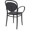 Fauteuil bistro MARCEL XL empilable d'extérieur - Polypropylène et fibre de verre noir