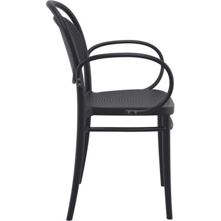 Fauteuil bistro MARCEL XL empilable d'extérieur - Polypropylène et fibre de verre noir