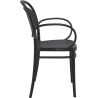 Fauteuil bistro MARCEL XL empilable d'extérieur - Polypropylène et fibre de verre noir