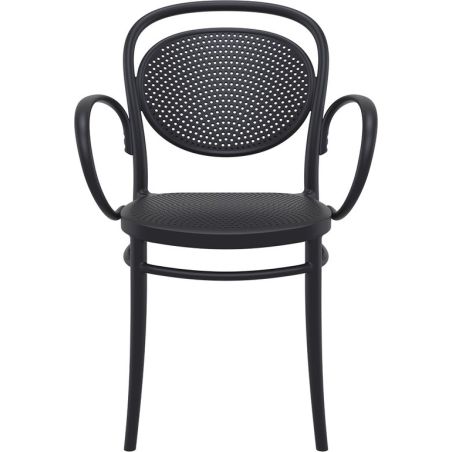 Fauteuil bistro MARCEL XL empilable d'extérieur - Polypropylène et fibre de verre noir