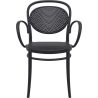 Fauteuil bistro MARCEL XL empilable d'extérieur - Polypropylène et fibre de verre noir