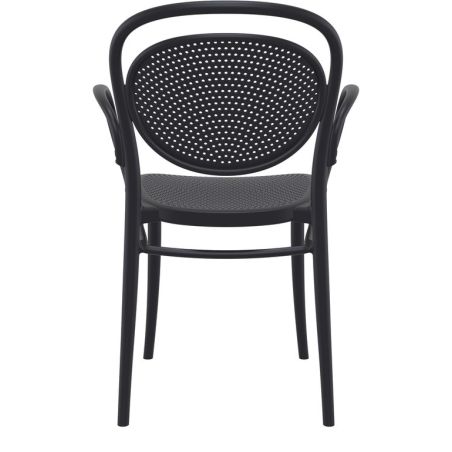 Fauteuil bistro MARCEL XL empilable d'extérieur - Polypropylène et fibre de verre noir