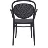 Fauteuil bistro MARCEL XL empilable d'extérieur - Polypropylène et fibre de verre noir