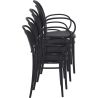 Fauteuil bistro MARCEL XL empilable d'extérieur - Polypropylène et fibre de verre noir