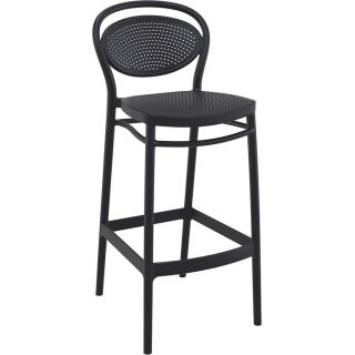 Tabouret de bar MARCEL BAR 75 d'extérieur - Polypropylène et fibre de verre noir
