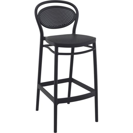 Tabouret de bar MARCEL BAR 75 d'extérieur - Polypropylène et fibre de verre noir