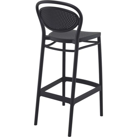 Tabouret de bar MARCEL BAR 75 d'extérieur - Polypropylène et fibre de verre noir