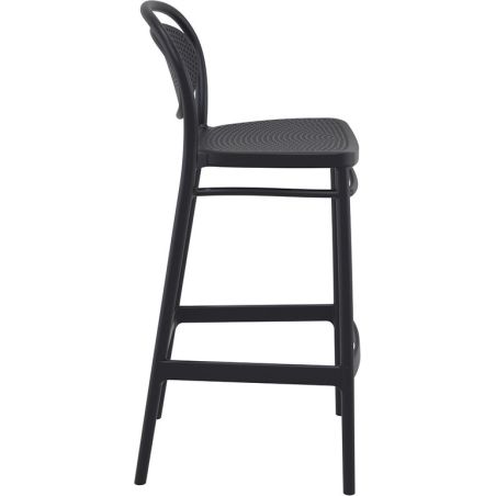 Tabouret de bar MARCEL BAR 75 d'extérieur - Polypropylène et fibre de verre noir