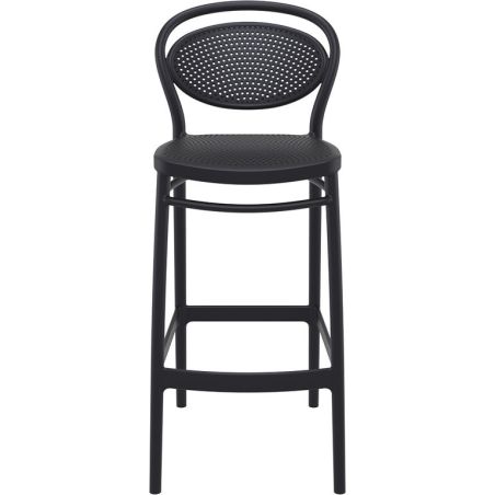 Tabouret de bar MARCEL BAR 75 d'extérieur - Polypropylène et fibre de verre noir