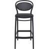 Tabouret de bar MARCEL BAR 75 d'extérieur - Polypropylène et fibre de verre noir