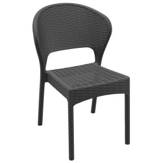 Chaise de terrasse DAYTONA empilable d'extérieur - Polypropylène et fibre de verre gris foncé