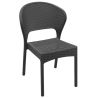 Chaise de terrasse DAYTONA empilable d'extérieur - Polypropylène et fibre de verre gris foncé