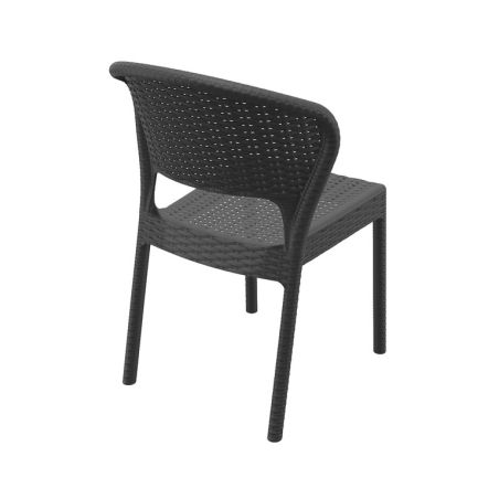 Chaise de terrasse DAYTONA empilable d'extérieur - Polypropylène et fibre de verre gris foncé
