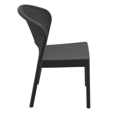 Chaise de terrasse DAYTONA empilable d'extérieur - Polypropylène et fibre de verre gris foncé