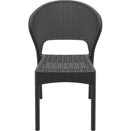Chaise de terrasse DAYTONA empilable d'extérieur - Polypropylène et fibre de verre gris foncé