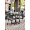 Chaise de terrasse DAYTONA empilable d'extérieur - Polypropylène et fibre de verre gris foncé