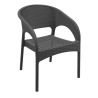 Fauteuil de terrasse PANAMA empilable d'extérieur - Polypropylène et fibre de verre gris foncé