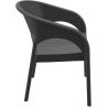Fauteuil de terrasse PANAMA empilable d'extérieur - Polypropylène et fibre de verre gris foncé