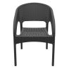 Fauteuil de terrasse PANAMA empilable d'extérieur - Polypropylène et fibre de verre gris foncé