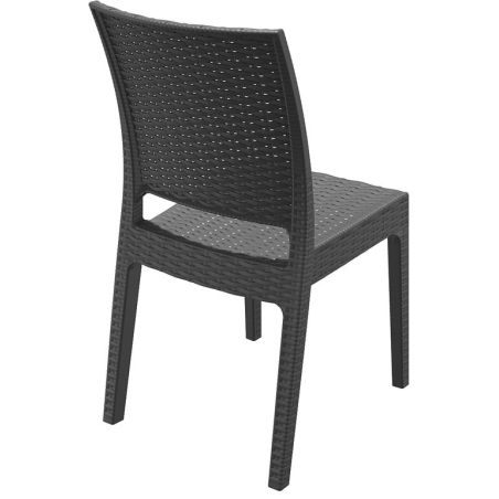 Chaise de terrasse JAMAICA empilable d'extérieur - Polypropylène et fibre de verre gris foncé