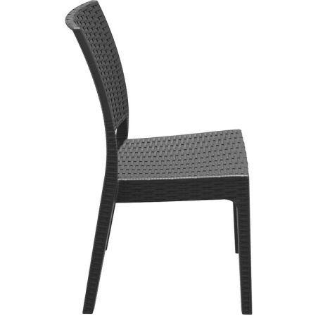 Chaise de terrasse JAMAICA empilable d'extérieur - Polypropylène et fibre de verre gris foncé