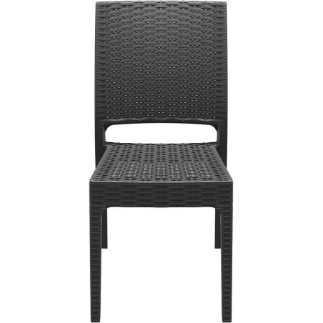Chaise de terrasse JAMAICA empilable d'extérieur - Polypropylène et fibre de verre gris foncé