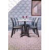 Chaise de terrasse JAMAICA empilable d'extérieur - Polypropylène et fibre de verre gris foncé