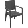 Fauteuil de terrasse JAMAICA F empilable d'extérieur - Polypropylène et fibre de verre gris foncé