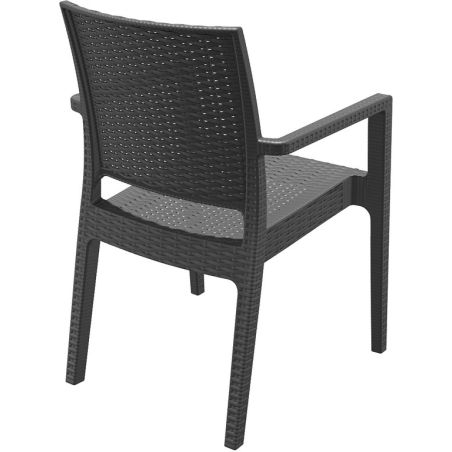 Fauteuil de terrasse JAMAICA F empilable d'extérieur - Polypropylène et fibre de verre gris foncé