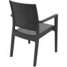 Fauteuil de terrasse JAMAICA F empilable d'extérieur - Polypropylène et fibre de verre gris foncé