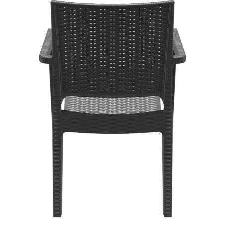Fauteuil de terrasse JAMAICA F empilable d'extérieur - Polypropylène et fibre de verre gris foncé