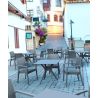Fauteuil de terrasse JAMAICA F empilable d'extérieur - Polypropylène et fibre de verre gris foncé