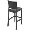 Tabouret de bar JAMAICA BST empilable d'extérieur - Polypropylène et fibre de verre gris foncé