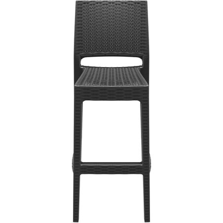 Tabouret de bar JAMAICA BST empilable d'extérieur - Polypropylène et fibre de verre gris foncé