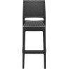 Tabouret de bar JAMAICA BST empilable d'extérieur - Polypropylène et fibre de verre gris foncé