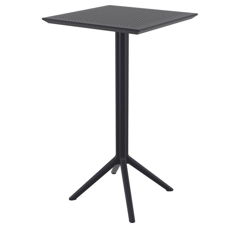 Table de terrasse KYS FOLDING BAR 60 pliable d'extérieur - Polypropylène, métal noir