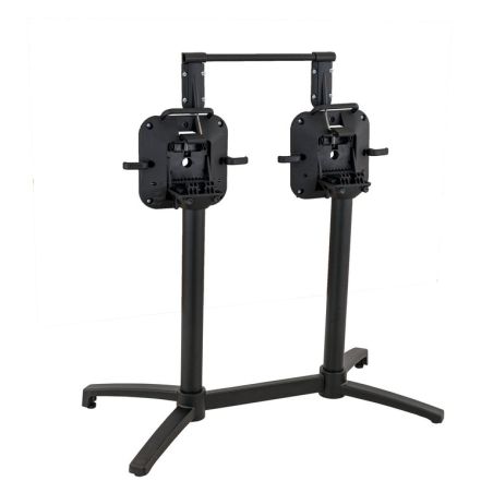 Pied de table de restaurant MODENA DOUBLE pliable d'extérieur - Aluminium, polyamide noir mat