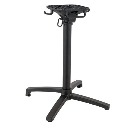 Pied de table de restaurant MODENA 4 pliable d'extérieur - Aluminium, polyamide noir mat