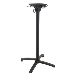Pied de table de restaurant MODENA 4 BAR pliable d'extérieur - Aluminium, polyamide noir mat