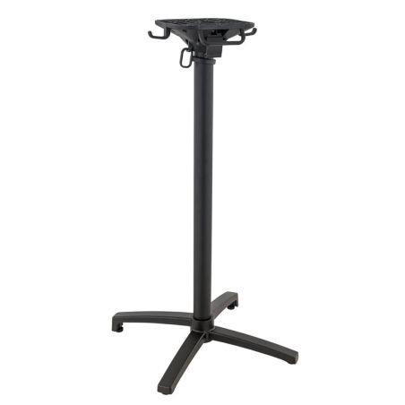 Pied de table de restaurant MODENA 4 BAR pliable d'extérieur - Aluminium, polyamide noir mat