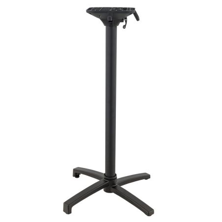 Pied de table de restaurant MODENA 4 BAR pliable d'extérieur - Aluminium, polyamide noir mat