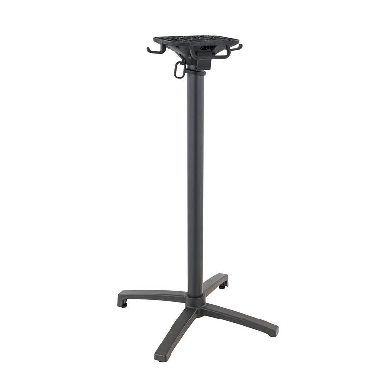 Pied de table de restaurant MODENA 4 BAR pliable d'extérieur - Aluminium, polyamide anthracite