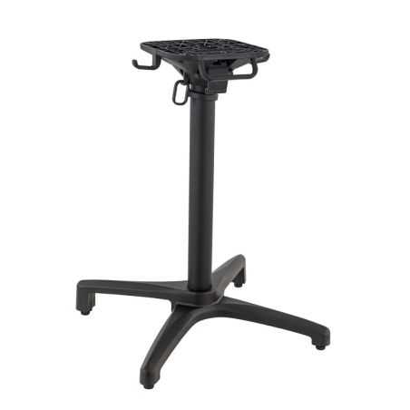 Pied de table de restaurant KYOTO 4 pliable d'extérieur - Aluminium, polyamide noir mat