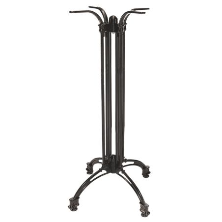 Pied de table de restaurant EMPIRE 4 BAR d'extérieur - Aluminium forgé, noir