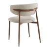 Chaise de restaurant BONNIE d'intérieur - Bois imitation noyer, tissu 100% PES - acier greige 08 · 08
