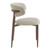 Chaise de restaurant BONNIE d'intérieur - Bois imitation noyer, tissu 100% PES - acier greige 08 · 08