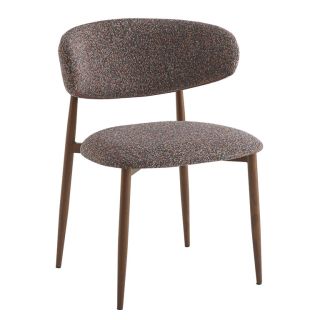 Chaise de restaurant BONNIE d'intérieur - Bois imitation noyer, tissu 100% PES - acier rouge & bleu 78 · 78
